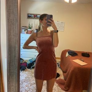 Pink velvet mini dress